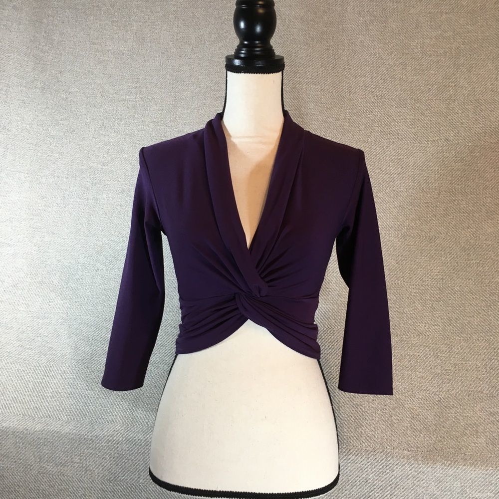 Purple Express Long Sleeve Crop Top